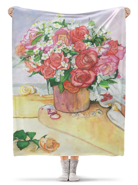 Заказать плед в Москве. Плед флисовый 130x170 см  Букет роз от АЛИНА МАЛИНА - готовые дизайны и нанесение принтов.