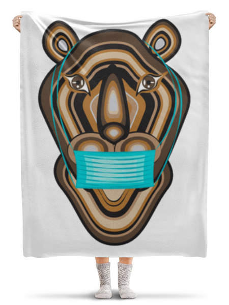 Заказать плед в Москве. Плед флисовый 130x170 см Тигр в маске от Stil na yarkosti - готовые дизайны и нанесение принтов.