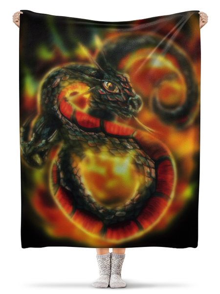 Заказать плед в Москве. Плед флисовый 130x170 см Dragon Fire от Дана Столыпина - готовые дизайны и нанесение принтов.