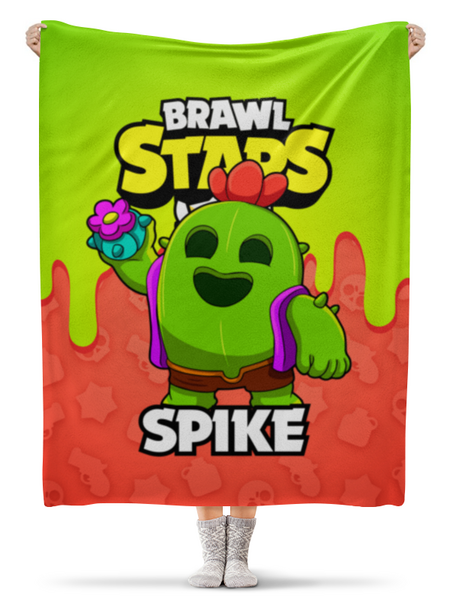 Заказать плед в Москве. Плед флисовый 130x170 см BRAWL STARS SPIKE от geekbox - готовые дизайны и нанесение принтов.