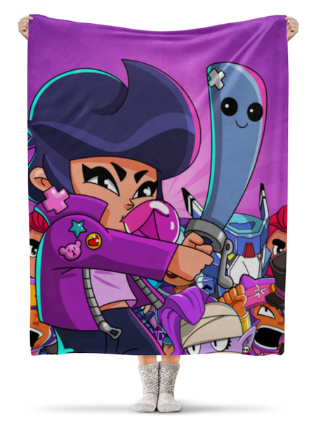Заказать плед в Москве. Плед флисовый 130x170 см BRAWL STARS BIBI от geekbox - готовые дизайны и нанесение принтов.
