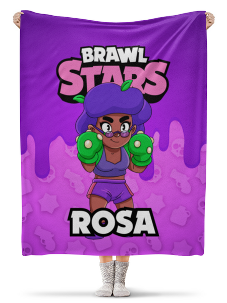 Заказать плед в Москве. Плед флисовый 130x170 см BRAWL STARS ROSA от geekbox - готовые дизайны и нанесение принтов.