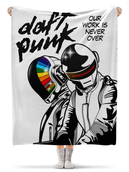 Заказать плед в Москве. Плед флисовый 130x170 см Daft Punk от geekbox - готовые дизайны и нанесение принтов.