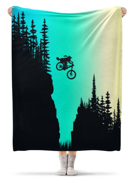 Заказать плед в Москве. Плед флисовый 130x170 см MTB Ride от oneredfoxstore@gmail.com - готовые дизайны и нанесение принтов.