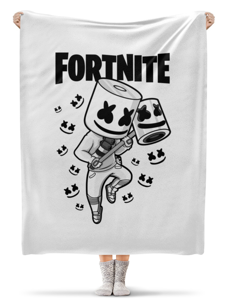Заказать плед в Москве. Плед флисовый 130x170 см Fortnite, Marshmello от geekbox - готовые дизайны и нанесение принтов.