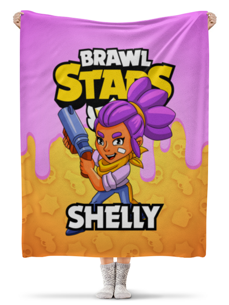 Заказать плед в Москве. Плед флисовый 130x170 см BRAWL STARS SHELLY от geekbox - готовые дизайны и нанесение принтов.