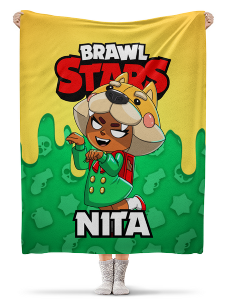 Заказать плед в Москве. Плед флисовый 130x170 см BRAWL STARS NITA от geekbox - готовые дизайны и нанесение принтов.
