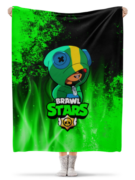 Заказать плед в Москве. Плед флисовый 130x170 см Brawl Stars Leon от weeert - готовые дизайны и нанесение принтов.