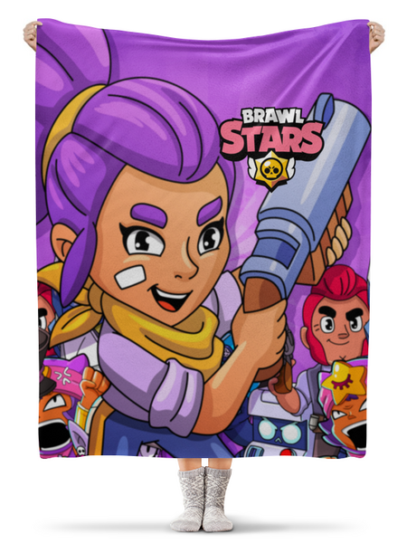 Заказать плед в Москве. Плед флисовый 130x170 см BRAWL STARS SHELLY от geekbox - готовые дизайны и нанесение принтов.