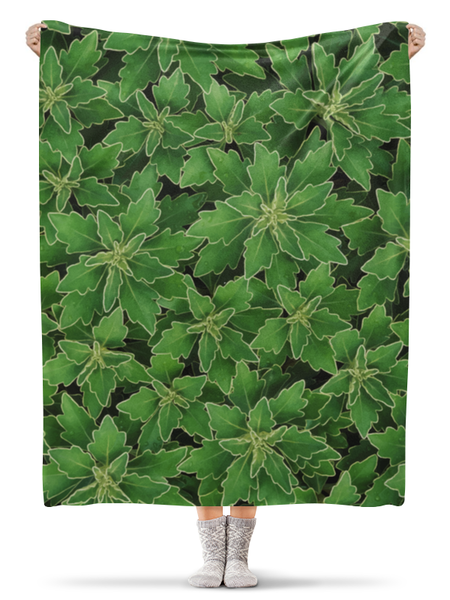 Заказать плед в Москве. Плед флисовый 130x170 см Зеленые листья от valezar - готовые дизайны и нанесение принтов.