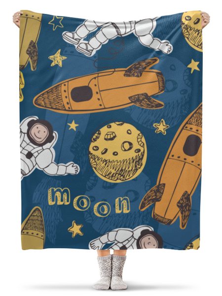 Заказать плед в Москве. Плед флисовый 130x170 см Moon Project от The Spaceway  - готовые дизайны и нанесение принтов.