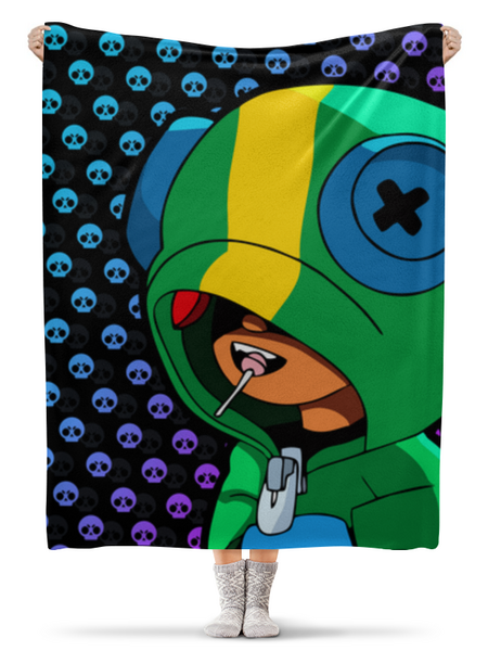Заказать плед в Москве. Плед флисовый 130x170 см Brawl Stars Leon от weeert - готовые дизайны и нанесение принтов.