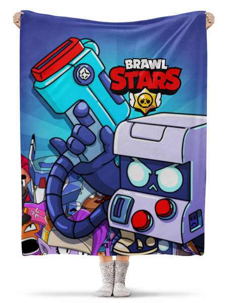 Заказать плед в Москве. Плед флисовый 130x170 см BRAWL STARS 8-BIT от geekbox - готовые дизайны и нанесение принтов.