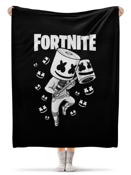 Заказать плед в Москве. Плед флисовый 130x170 см Fortnite, Marshmello от geekbox - готовые дизайны и нанесение принтов.
