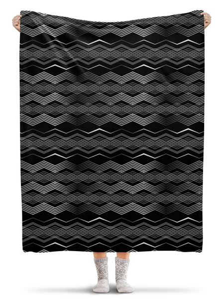 Заказать плед в Москве. Плед флисовый 130x170 см Черно-белая геометрия от IrinkaArt  - готовые дизайны и нанесение принтов.