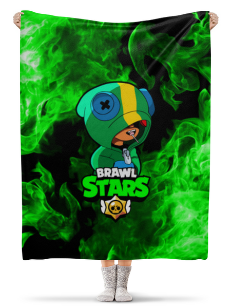 Заказать плед в Москве. Плед флисовый 130x170 см Brawl Stars Leon от weeert - готовые дизайны и нанесение принтов.