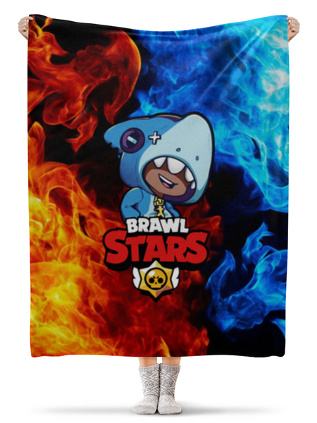 Заказать плед в Москве. Плед флисовый 130x170 см Brawl Stars Leon Shark от weeert - готовые дизайны и нанесение принтов.