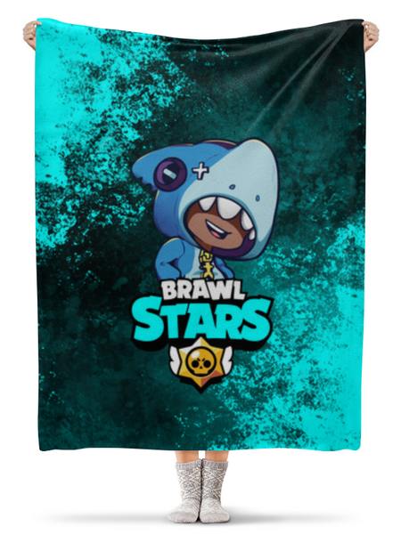 Заказать плед в Москве. Плед флисовый 130x170 см Brawl Stars Leon Shark от weeert - готовые дизайны и нанесение принтов.