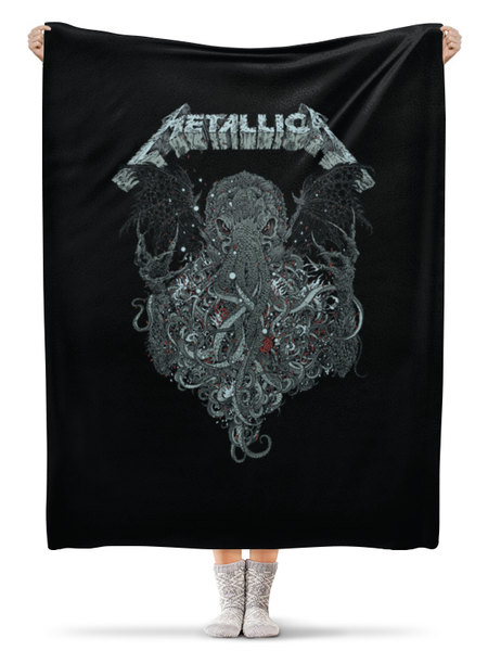 Заказать плед в Москве. Плед флисовый 130x170 см Metallica от geekbox - готовые дизайны и нанесение принтов.