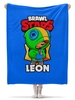 Заказать плед в Москве. Плед флисовый 130x170 см BRAWL STARS LEON от geekbox - готовые дизайны и нанесение принтов.