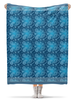 Заказать плед в Москве. Плед флисовый 130x170 см Бохо шик стиль, пейсли голубой цвет паттерн от eszadesign - готовые дизайны и нанесение принтов.