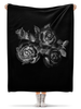 Заказать плед в Москве. Плед флисовый 130x170 см Розы, нарисованные мелом на черном фоне от eszadesign - готовые дизайны и нанесение принтов.