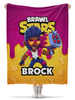 Заказать плед в Москве. Плед флисовый 130x170 см BRAWL STARS BROCK от geekbox - готовые дизайны и нанесение принтов.