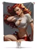 Заказать плед в Москве. Плед флисовый 130x170 см Красивая девушка с рыжими волосами от Neuro Digital Art  - готовые дизайны и нанесение принтов.