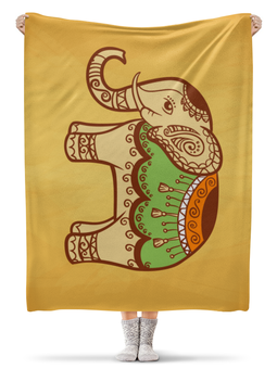Заказать плед в Москве. Плед флисовый 130x170 см Индийский слон от BeliySlon - готовые дизайны и нанесение принтов.