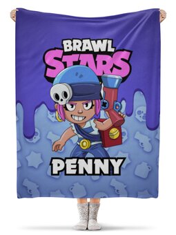 Заказать плед в Москве. Плед флисовый 130x170 см BRAWL STARS PENNY от geekbox - готовые дизайны и нанесение принтов.