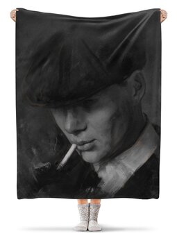 Заказать плед в Москве. Плед флисовый 130x170 см Tommy Shelby - Острые козырьки от Дана Столыпина - готовые дизайны и нанесение принтов.