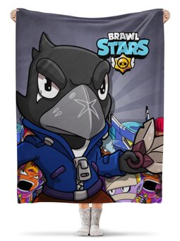 Заказать плед в Москве. Плед флисовый 130x170 см BRAWL STARS CROW от geekbox - готовые дизайны и нанесение принтов.