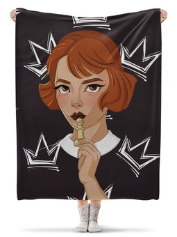Заказать плед в Москве. Плед флисовый 130x170 см Королевский гамбит от Дана Столыпина - готовые дизайны и нанесение принтов.