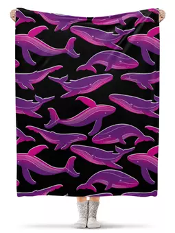 Заказать плед в Москве. Плед флисовый 130x170 см Розовые киты от ELENA ZHARINOVA - готовые дизайны и нанесение принтов.