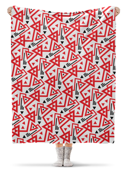 Заказать плед в Москве. Плед флисовый 130x170 см Красные треугольнки и стрелки от eszadesign - готовые дизайны и нанесение принтов.