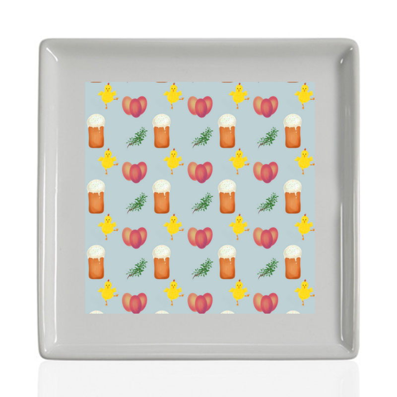 Printio Тарелка квадратная Пасхальная композиция тарелка 23 6 см для яиц и кулича беросси салатный ик 22138000