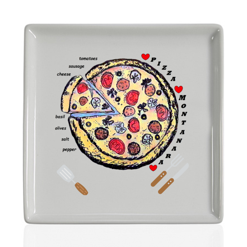 Printio Тарелка квадратная Пицца пицца еда и бизнес