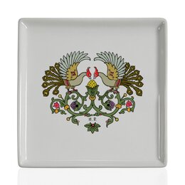 Заказать тарелку в Москве. Тарелка квадратная Виньетка с птицами от Soluvel  - готовые дизайны и нанесение принтов.