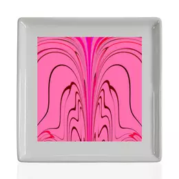 Заказать тарелку в Москве. Тарелка квадратная Розовые волны от Alexey Evsyunin - готовые дизайны и нанесение принтов.