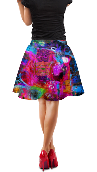 Заказать юбки в Москве. Юбка в складку Abstract Raster 372 от Мастер Спектр - готовые дизайны и нанесение принтов.