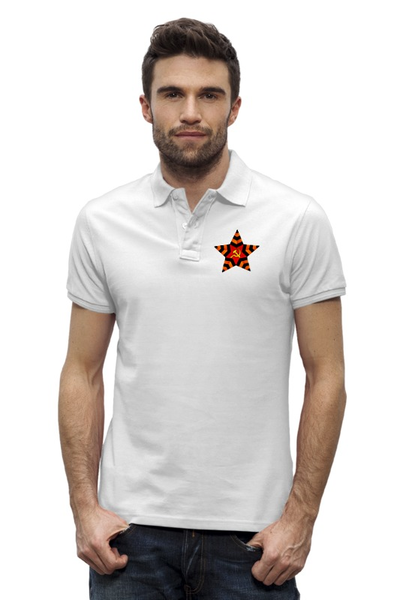 Заказать мужскую поло в Москве. Рубашка Поло Stanley Performs Звезда от gopotol - готовые дизайны и нанесение принтов.