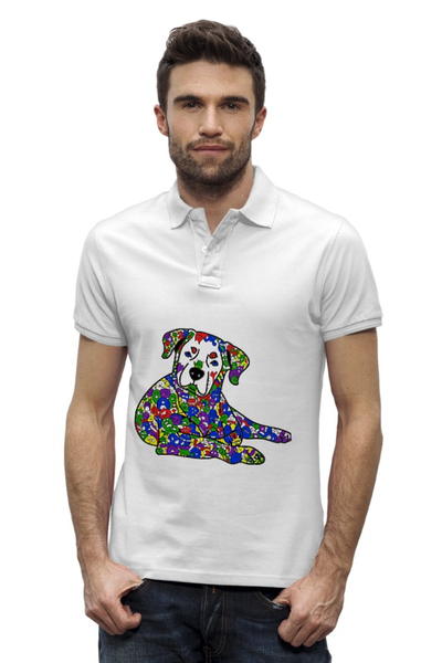 Заказать мужскую поло в Москве. Рубашка Поло Stanley Performs собака из дудл монстров от Игма - готовые дизайны и нанесение принтов.