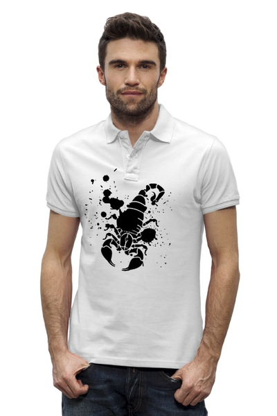 Заказать мужскую поло в Москве. Рубашка Поло Stanley Performs Скорпион (24.10-21.11) от Apfelbaum - готовые дизайны и нанесение принтов.