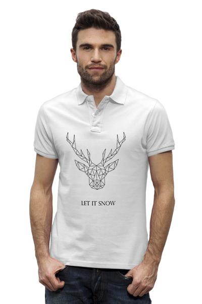 Заказать мужскую поло в Москве. Рубашка Поло Stanley Performs Dear Deer от Disignshop - готовые дизайны и нанесение принтов.