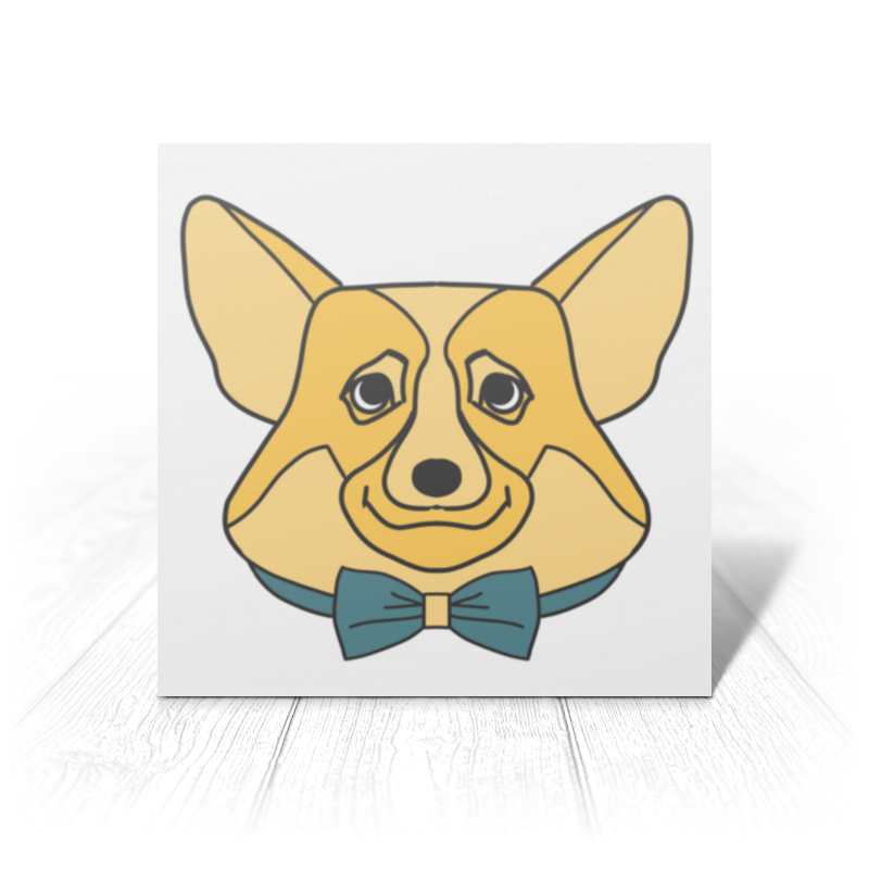 цена Printio Открытка 15x15 см Корги corgi