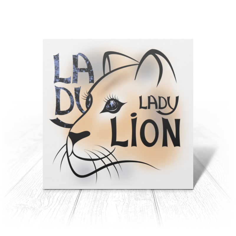 Printio Открытка 15x15 см Lady lion