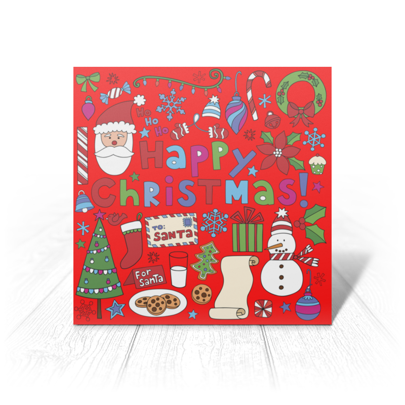 цена Printio Открытка 15x15 см Happy christmas