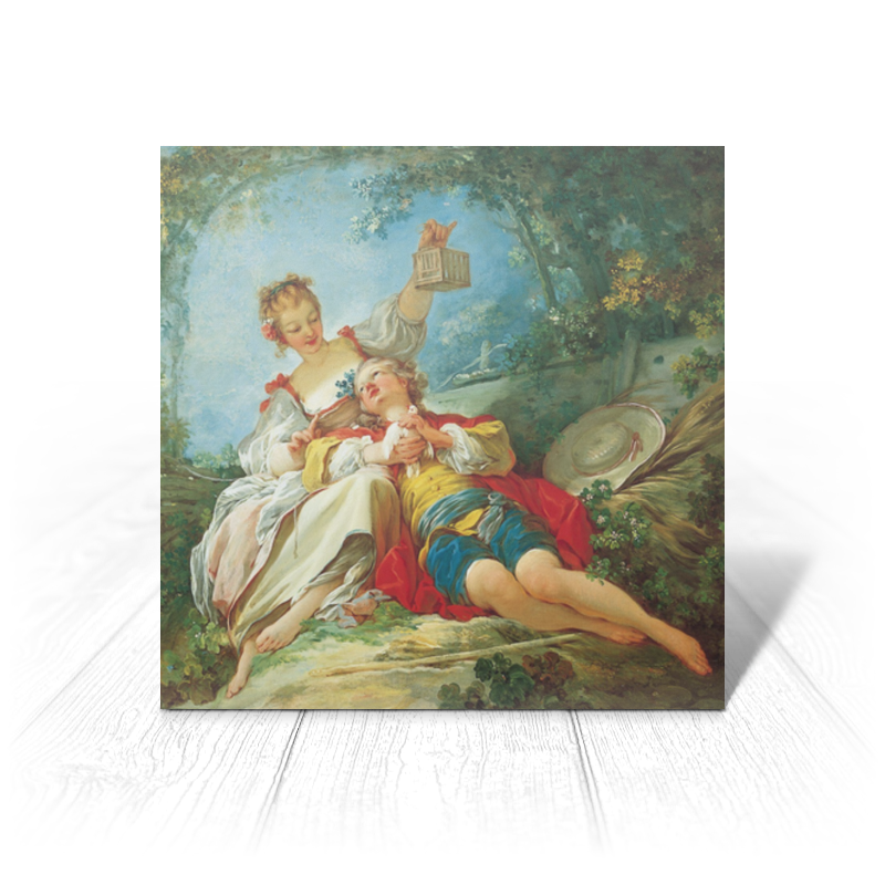 Printio Открытка 15x15 см Счастливые любовники (картина фрагонара) открытка код 5