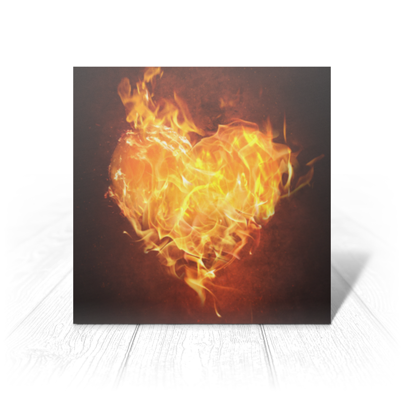 Printio Открытка 15x15 см Огненное сердце открытка сердце