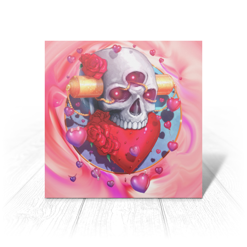 Printio Открытка 15x15 см Heart skull